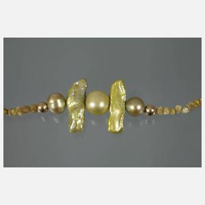 Diamantkette mit Perlen