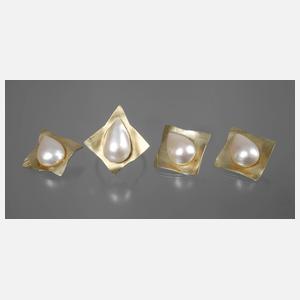 Schmuckset mit Perlentropfen