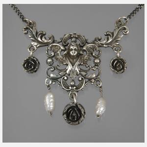 Historismuscollier mit Perlen