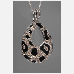 Anhänger mit Emaille und Steinbesatz