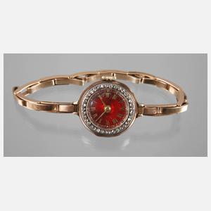 Damenarmbanduhr Gold mit Diamanten