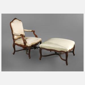 Sessel und Tabourette Louis Quinze