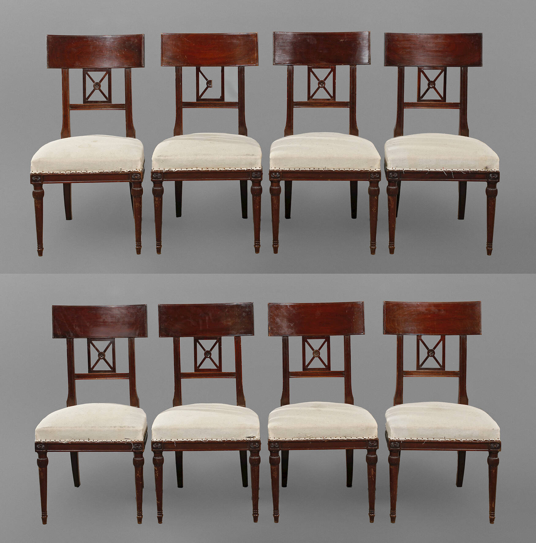 Satz von acht Empire-Stühlen