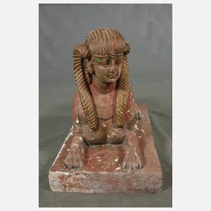 Paar Gartenfiguren liegende Sphinxen