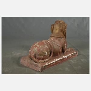 Paar Gartenfiguren liegende Sphinxen