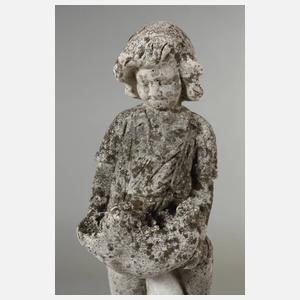 Gartenfigur Junge mit Blütenschale