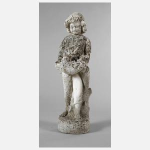 Gartenfigur Junge mit Blütenschale