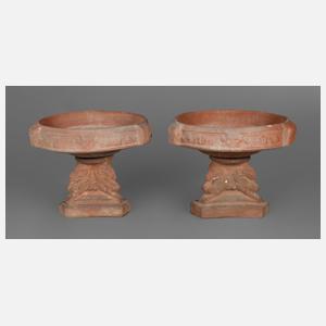 Paar Pflanzschalen Terrakotta