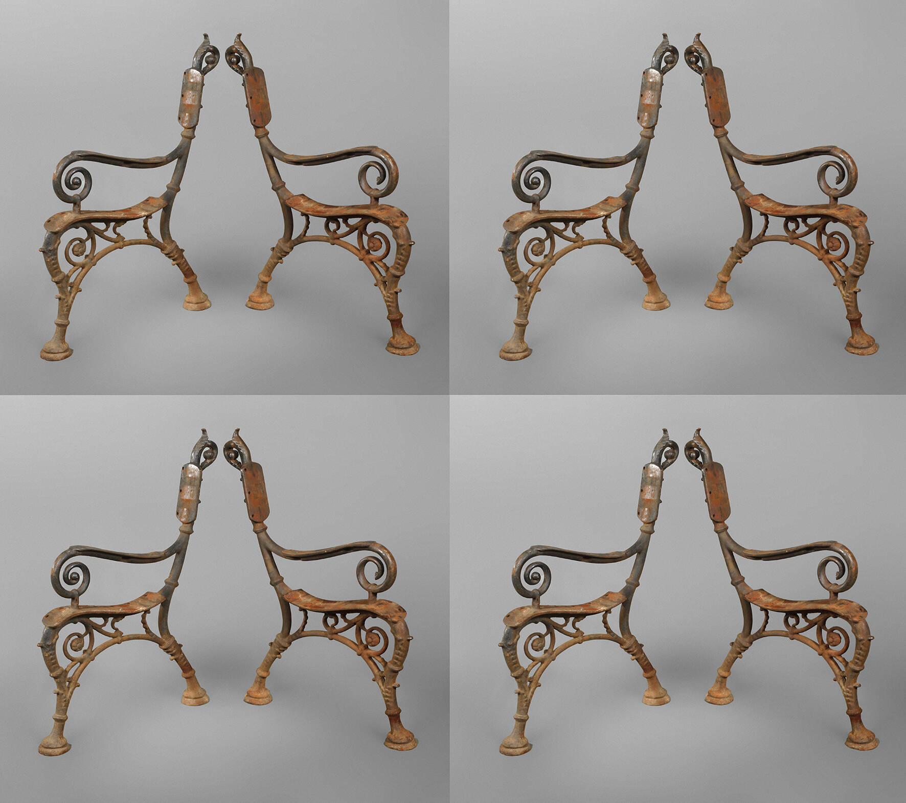 Vier paar prächtige Bankkonsolen