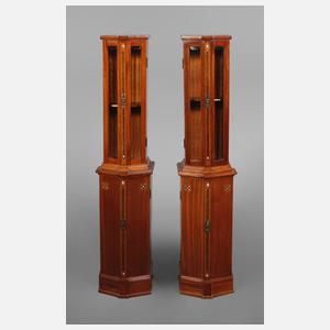 Paar Säulenvitrinen Jugendstil