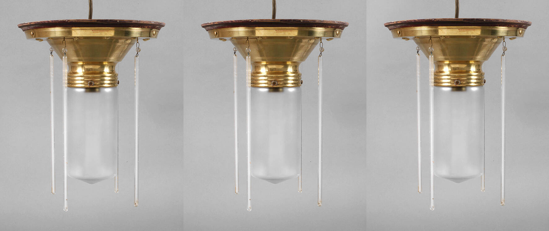 Drei Deckenlampen Jugendstil