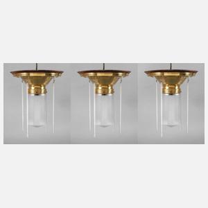 Drei Deckenlampen Jugendstil