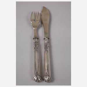 Peter Behrens Silber Fischbesteck für 6 Personen