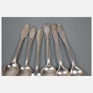 Sechs Kaffeelöffel Jugendstil