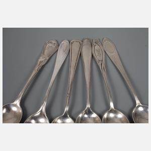 Silber sechs Kaffeelöffel