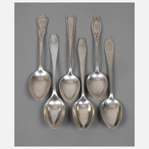 Silber sechs Kaffeelöffel