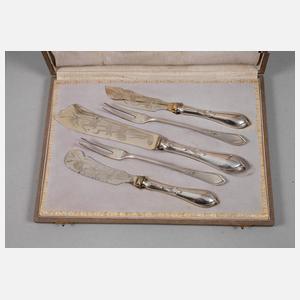 Silber fünf Vorlegeteile Hugo Leven "Bremer Lilie"