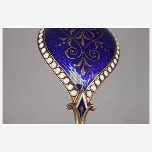 Paar Emaillelöffel David Andersen Norwegen