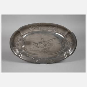 Kayserzinn Vorlegeplatte mit Fasanenmotiv