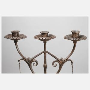 Großer Jugendstil-Kerzenleuchter Eisen