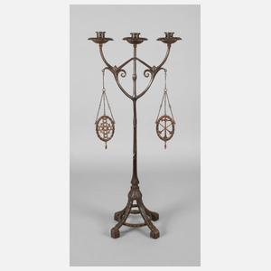 Großer Jugendstil-Kerzenleuchter Eisen