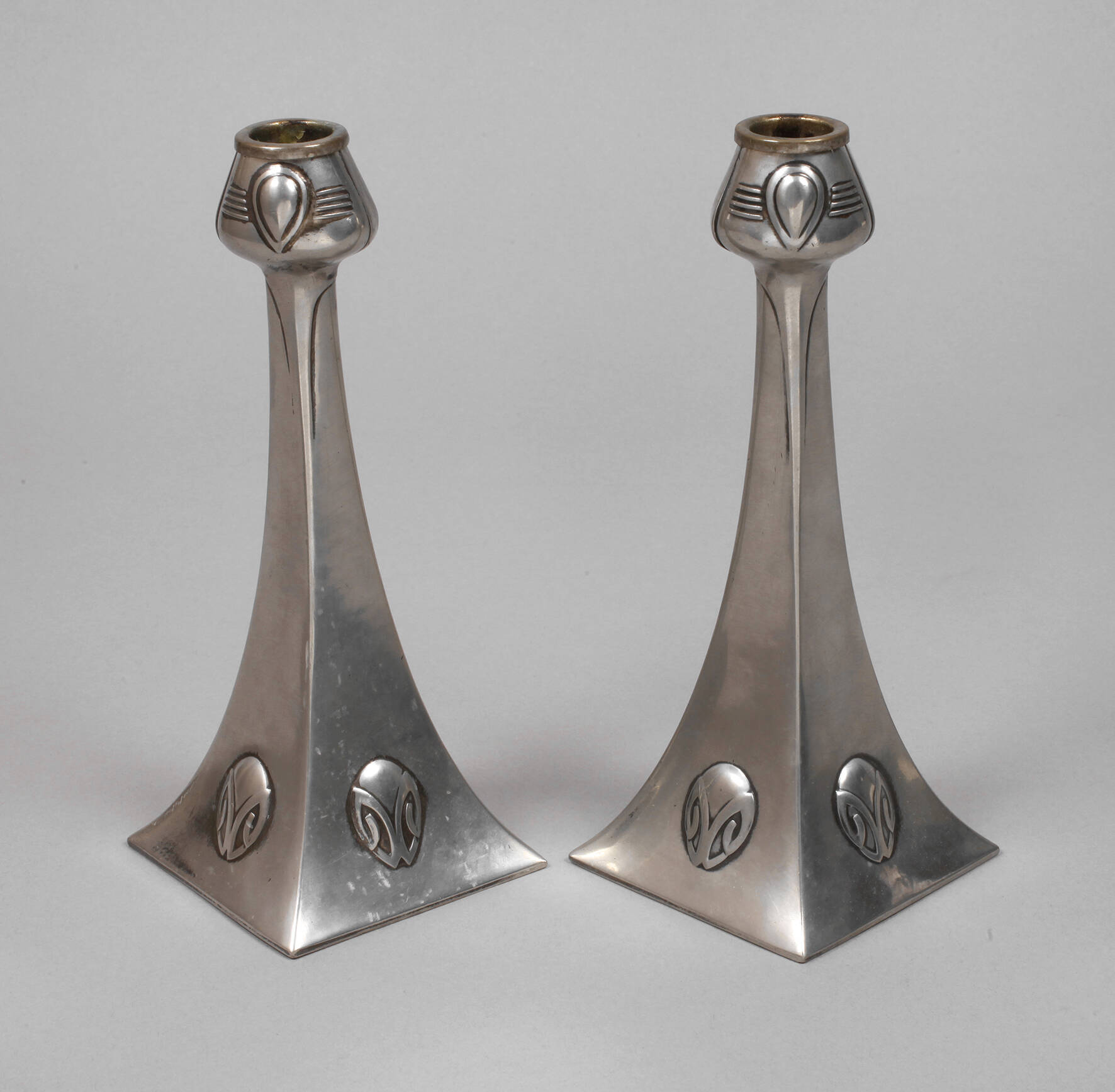 WMF Geislingen Paar Tischleuchter Albin Müller