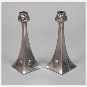 WMF Geislingen Paar Tischleuchter Albin Müller