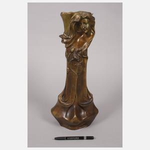 Große Jugendstilvase Bronze