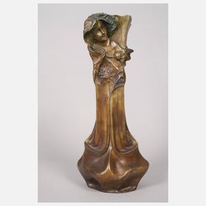 Große Jugendstilvase Bronze