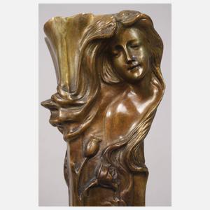 Große Jugendstilvase Bronze