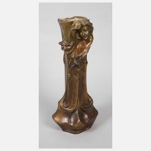 Große Jugendstilvase Bronze