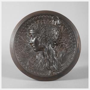 Wandplatte "Tête Byzantine" nach Alphonse Mucha