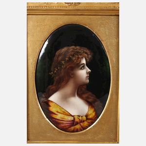 Limoges großes Frauenportrait