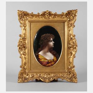 Limoges großes Frauenportrait