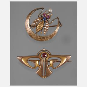 Zwei Jugendstilbroschen