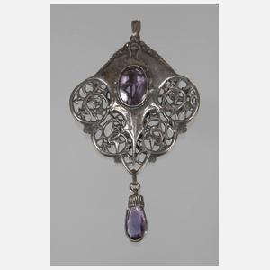 Jugendstilanhänger mit Amethysten