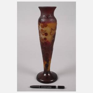 Émile Gallé Ätzglasvase Weintraubendekor