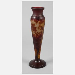 Émile Gallé Ätzglasvase Weintraubendekor