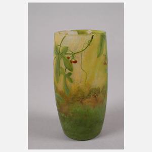 Daum Nancy Ätzglasvase Landschaftsdekor