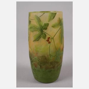 Daum Nancy Ätzglasvase Landschaftsdekor