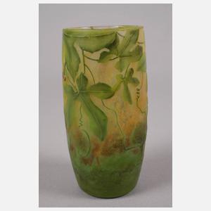 Daum Nancy Ätzglasvase Landschaftsdekor