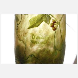 Daum Nancy Ätzglasvase Landschaftsdekor