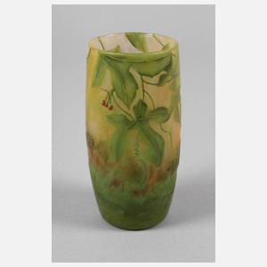 Daum Nancy Ätzglasvase Landschaftsdekor