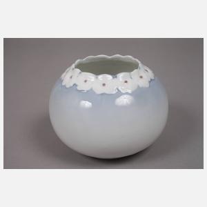 Böhmen Vase und Deckeldose Blumendekor