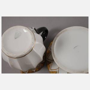 Burgau Zuckerdose und Sahnegießer "Gerippte Form"