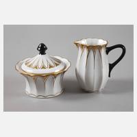 Burgau Zuckerdose und Sahnegießer "Gerippte Form"111