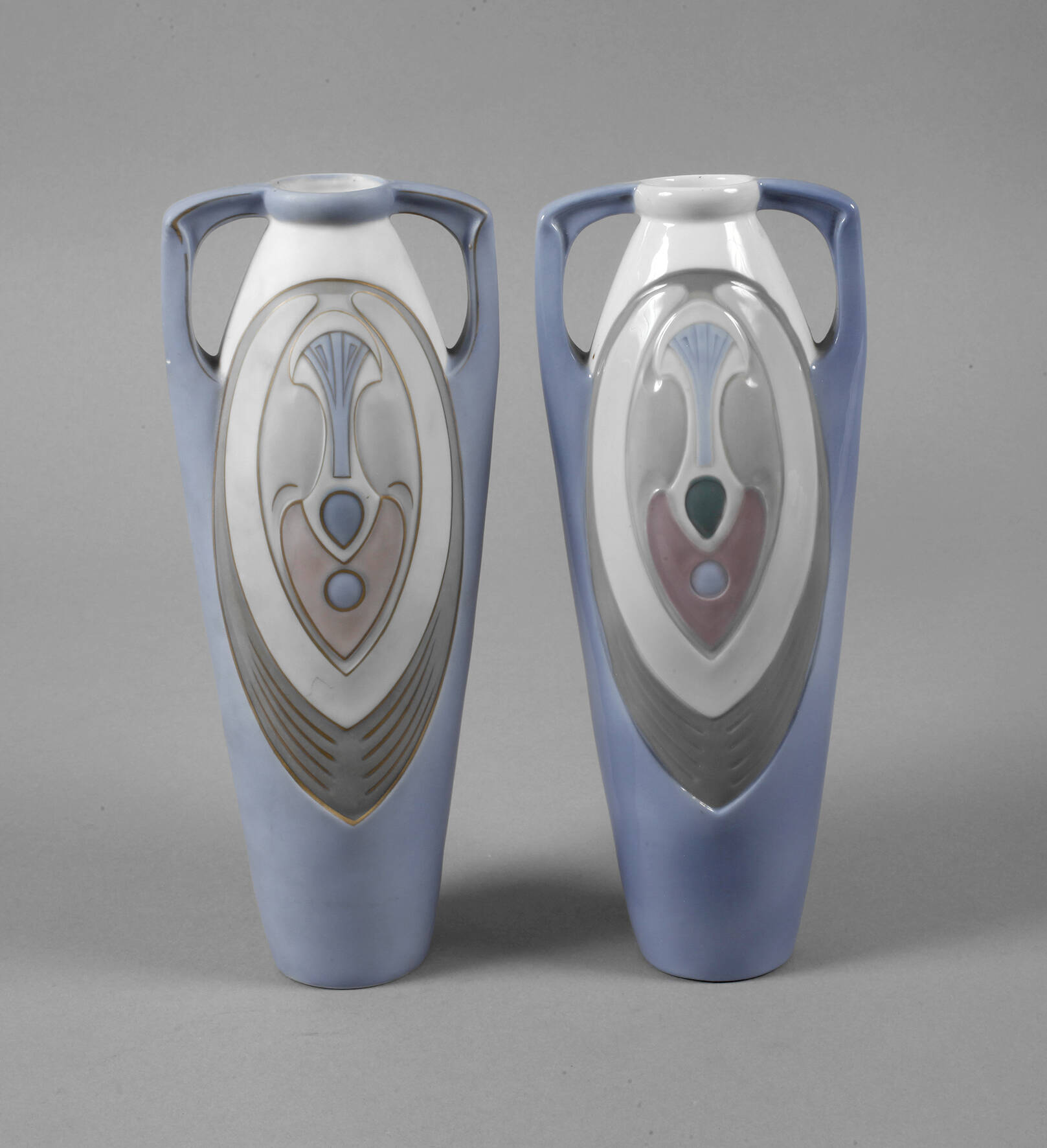 Galluba & Hofmann Ilmenau Paar Henkelvasen Jugendstil