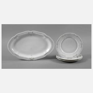 Kaestner Platte und drei Teller Schule Henry van de Velde