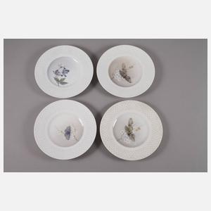 Kopenhagen acht Speiseteller Schmetterlingsdekor