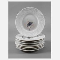 Kopenhagen acht Speiseteller Schmetterlingsdekor111